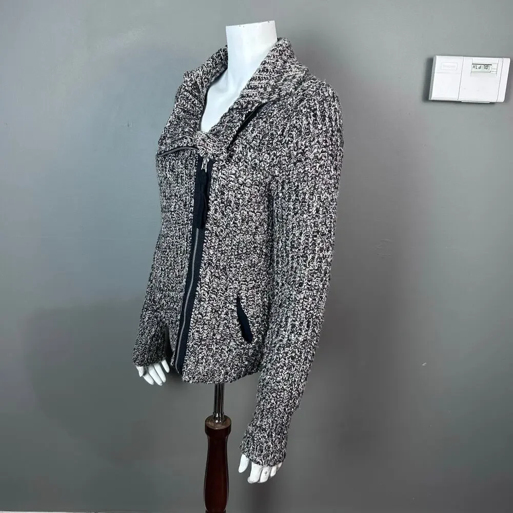 Free‎ People sweater Medium cardigan moto full zip chunky motorcycle